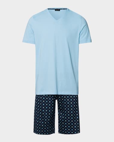 Hanro Men's Nightday Jersey Short Pajama Set