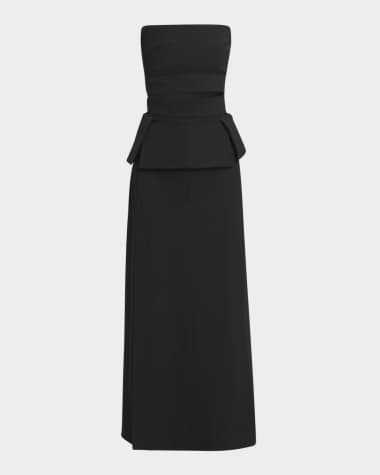 neiman marcus peplum dress Zac Posen Off-Shoulder A-Line Peplum Gown