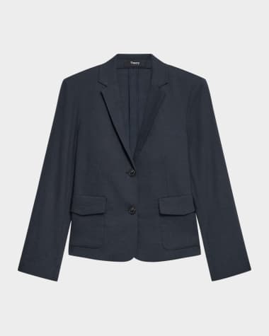 Theory Shrunken Crunch Linen Jacket