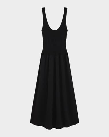 Theory Textured Drop-Waist Midi Dress