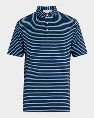 Peter Millar Men's Dunnes Stripe Performance Jersey Polo Shirt
