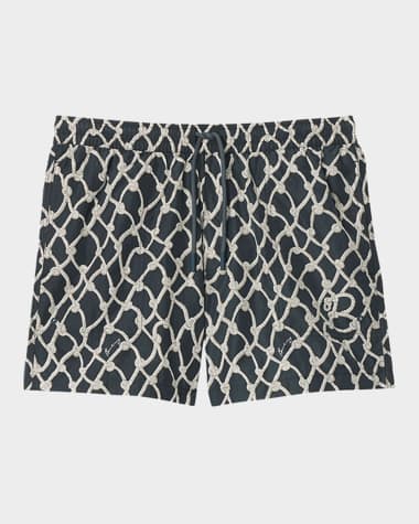 Burberry Men's Knot-Print Swim Shorts