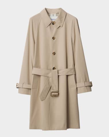 Burberry Men's Long Gabardine Car Coat
