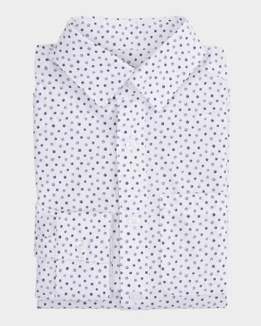 Appaman Boy's Micro Paw-Print Standard Shirt, Size 2-12