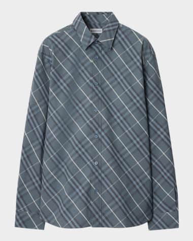 Burberry Men's Check Cotton Sport Shirt
