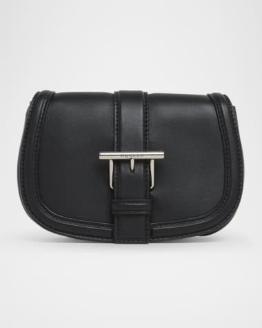 McQueen T-Bar Buckle Leather Crossbody Bag