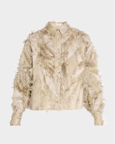 Brunello Cucinelli Fringed Fil Coupe Jacquard Bomber Jacket