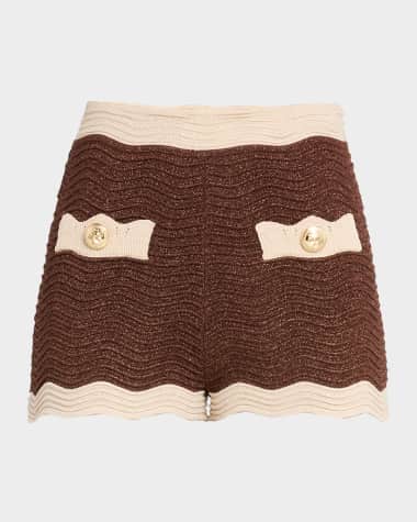 Retrofete Kait Sparkly Knit Micro Shorts