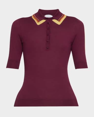Gabriela Hearst Wendelyn Cashmere-Silk Polo Top