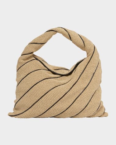 Bottega Veneta Hop Large Striped Shoulder Bag