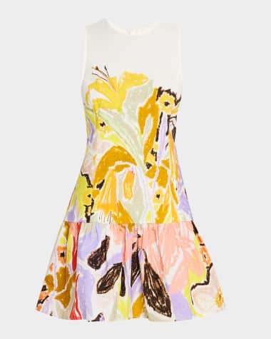 Marie Oliver Marilyn Floral-Print Flounce Mini Dress