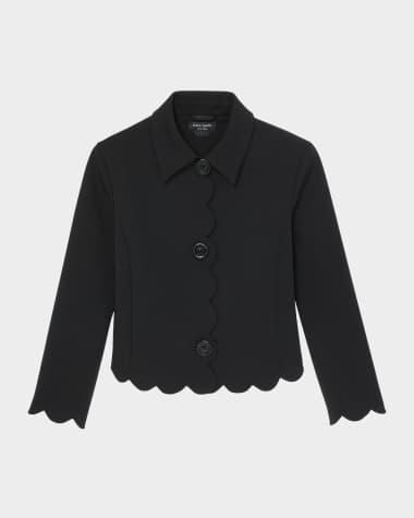 kate spade new york scalloped double crepe jacket