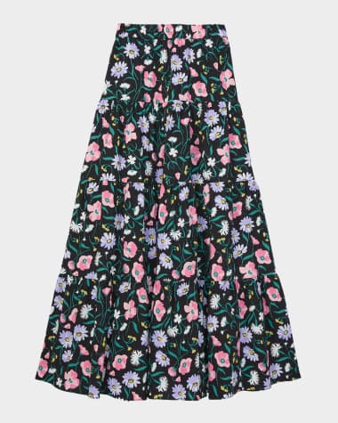 kate spade new york spring bouquet tiered maxi skirt