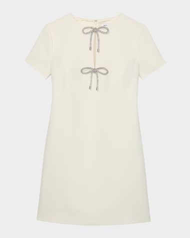 kate spade new york cutout rhinestone bow mini dress