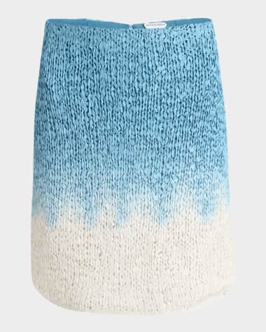 Bottega Veneta Ombre Woven Silk-Wool Skirt