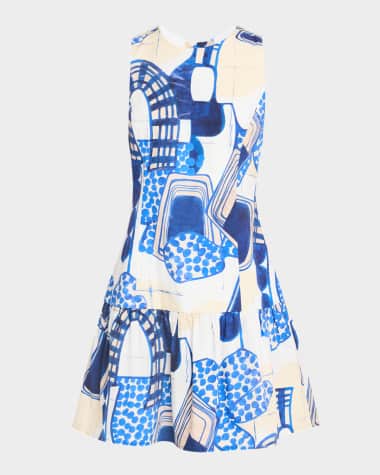 Marie Oliver Marilyn Abstract-Print Flounce Mini Dress