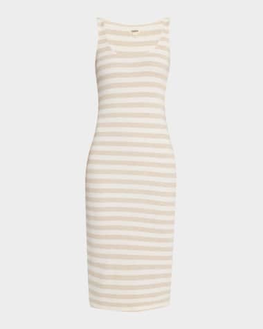 L'Agence Ivanna Stripe Midi Tank Dress