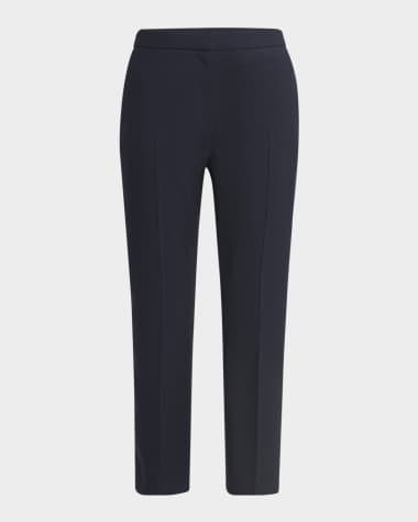 McQueen Mid-Rise Straight-Leg Crop Trousers