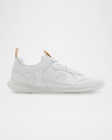 Burberry Blade Check Leather Trainer Sneakers