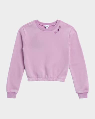 Splendid Girl's Midnight Cloud Cutout Heart Sweatshirt, Size 8-14