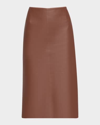 Gabriela Hearst Manuela Long Leather Skirt