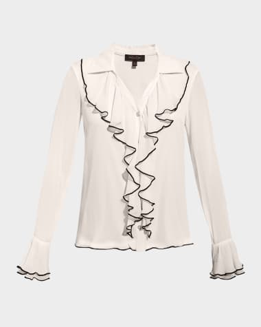 AS by DF Nina Ruffle-Trim Blouse