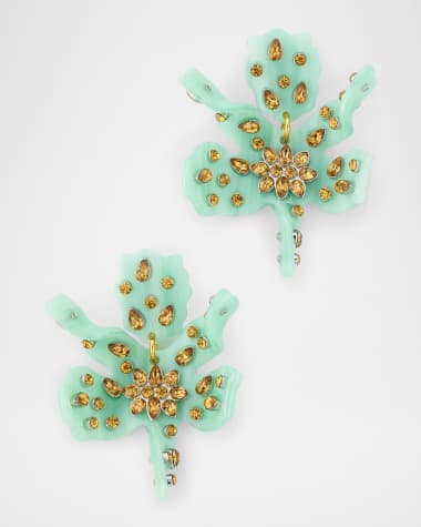 Lele Sadoughi Small Embellished Paper Lily Earrings