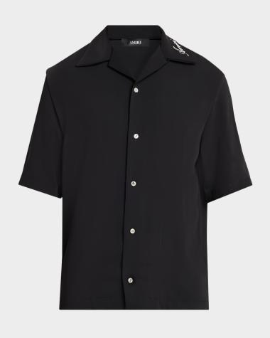 mens designer short sleeve dress shirts Men's Casual the USA SEASON::Holiday 2025 Silk Plus Size Black Prom Color:819turmeric3704black