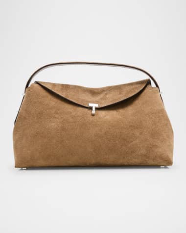 Toteme T Lock Suede Top-Handle Bag