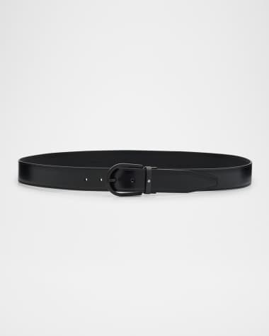 Montblanc Men's Horseshoe-Buckle Leather Belt