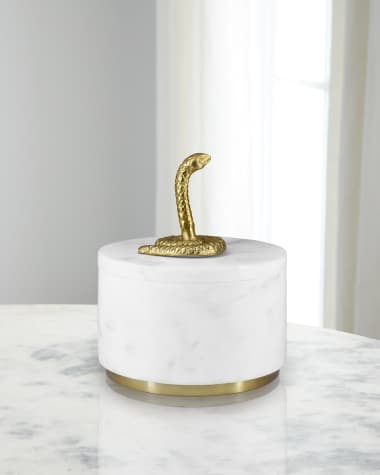 Worlds Away Snape Marble Snake Box