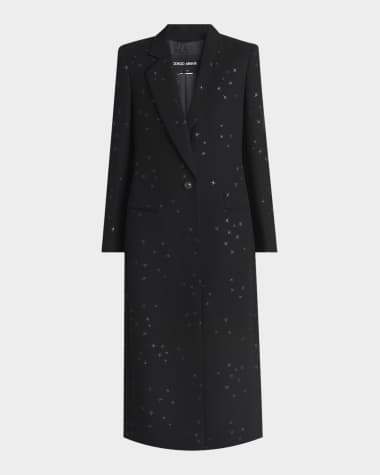 Giorgio Armani Glitter Star One-Button Cady Silk Top Coat