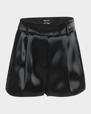 Giorgio Armani Pleated Liquid Silk Balloon Shorts
