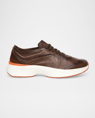Santoni Men's Bounce Lambskin Runner Sneakers