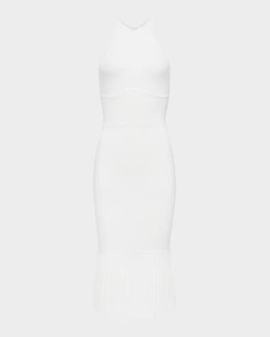 L'Agence Kimi Pleated-Hem Knit Dress