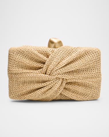 Cult Gaia Lisse Twisted Raffia Clutch Bag