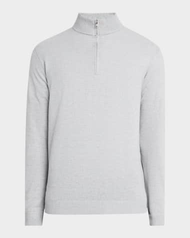 Peter Millar Men's Ashland Jacquard Quarter-Zip Sweater