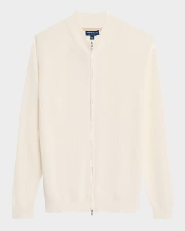 Peter Millar Men's Reid Ribbed Full-Zip Sweater