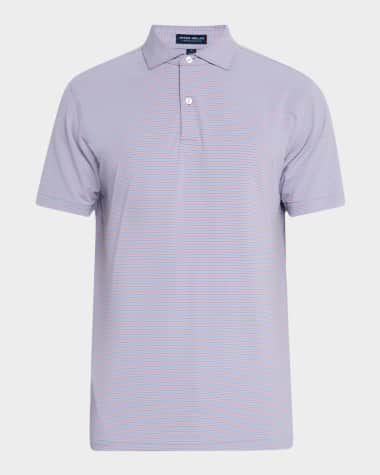 Peter Millar Men's Ambrose Stripe Performance Jersey Polo Shirt