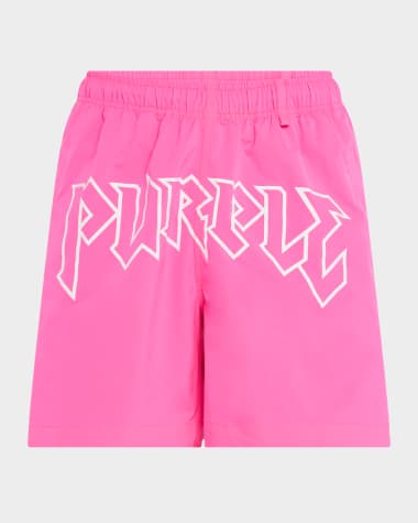 PURPLE Men's Logo Lettering Swim Shorts