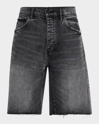 PURPLE Men's Studded Vintage Denim Shorts