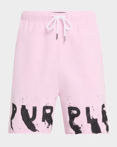PURPLE Men's Painted Wordmark Sweat Shorts