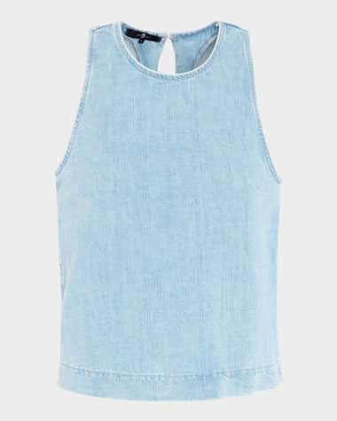 7 for all mankind Sleeveless Chambray Top