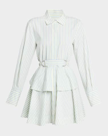Derek Lam 10 Crosby Katherine Belted Button-Front Mini Dress