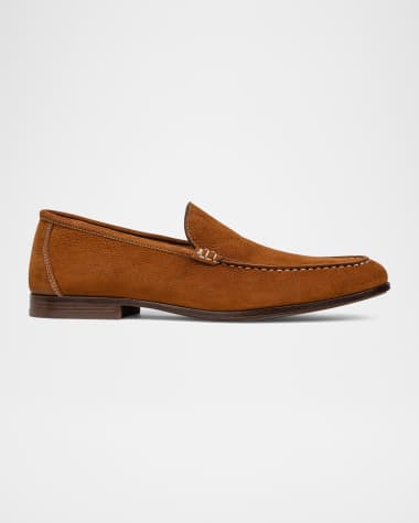 Donald Pliner Men's Nubuck Leather Moc-Toe Loafers
