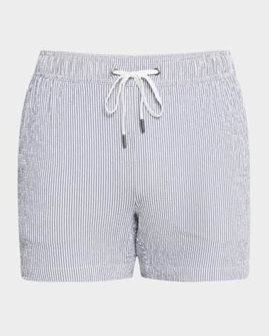 Onia Men's Charles Seersucker Stripe Swim Trunks, 5" Inseam