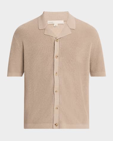 Onia Men's Cotton and Linen Knit Camp Shirt