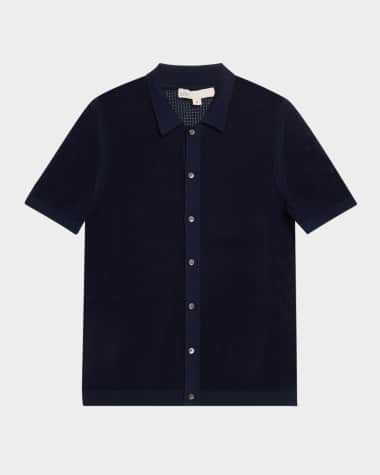 Onia Men's Crochet Knit Casual Button-Down Shirt