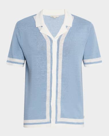 Onia Men's Linen Knit Camp Shirt