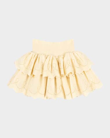 Konges Slojd Girl's Posey Embroidered Eyelet Smocked Skirt, Size 18M-10